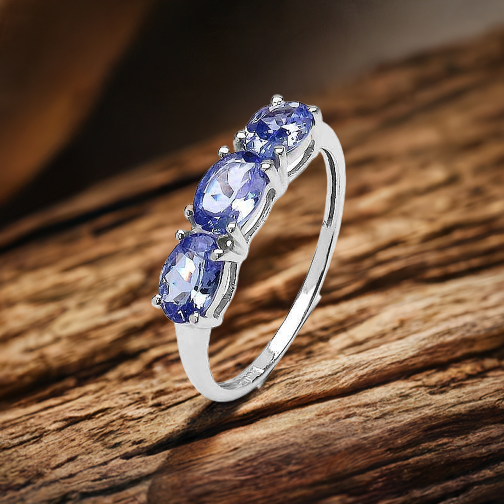 Tanzanite Ring. Sterling 2024 Silver. Stacking Ring. Handcrafted Jewelry.