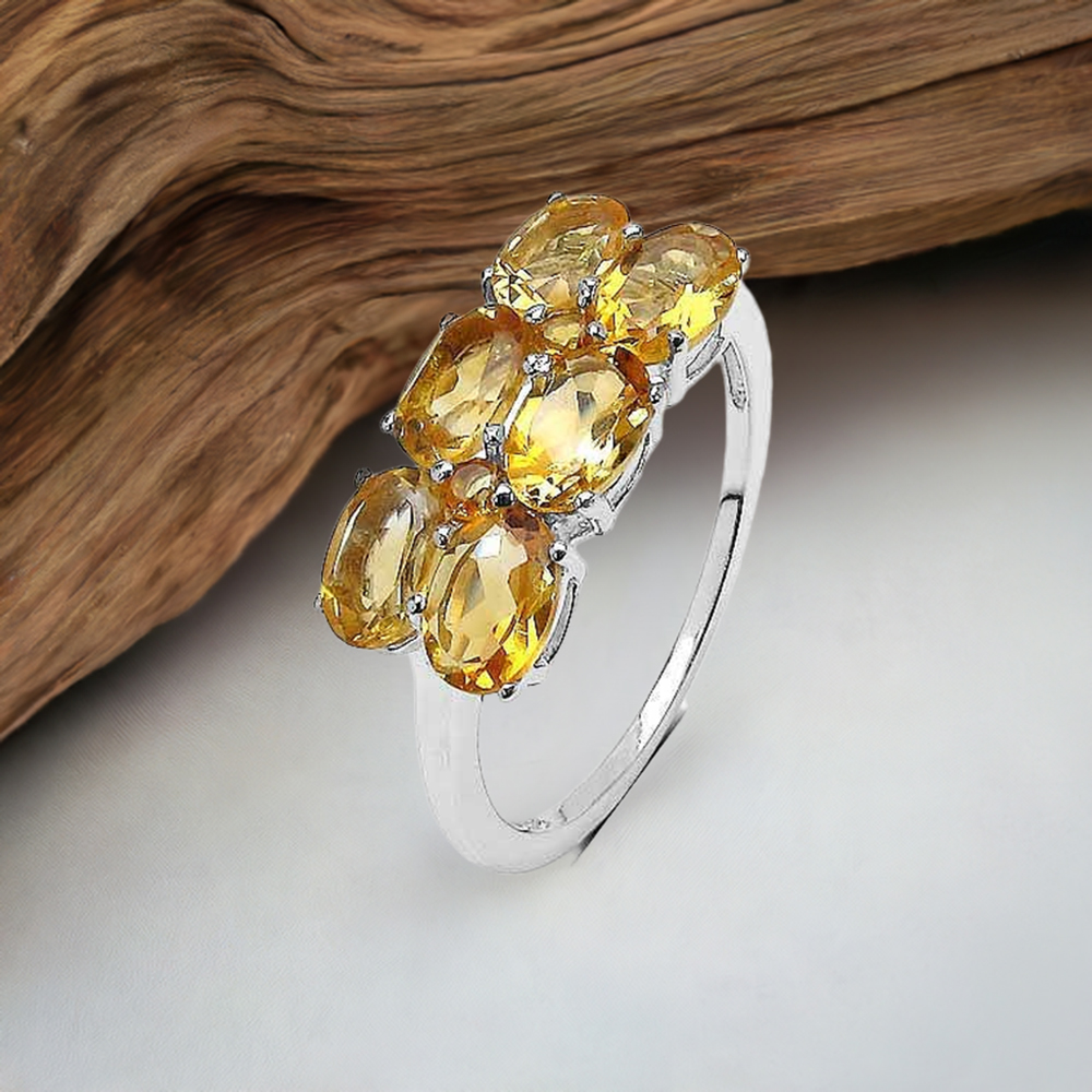 925 Sterling Silver Handmade Rings In Citrine Gemstone Jewelry 925SR3262