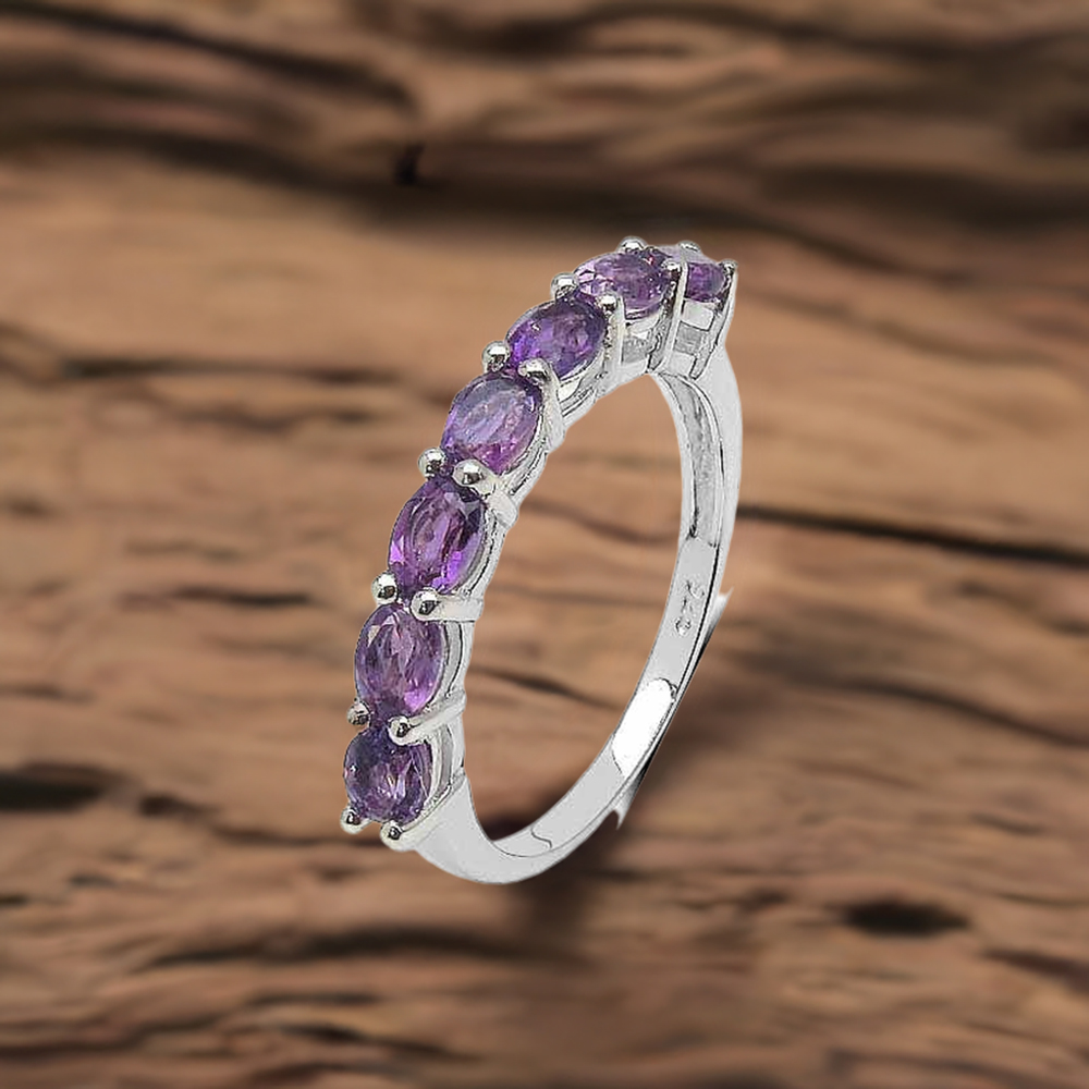 Semi Precious Amethyst Gemstone Rings In Solid 925 Silver 925SR3281