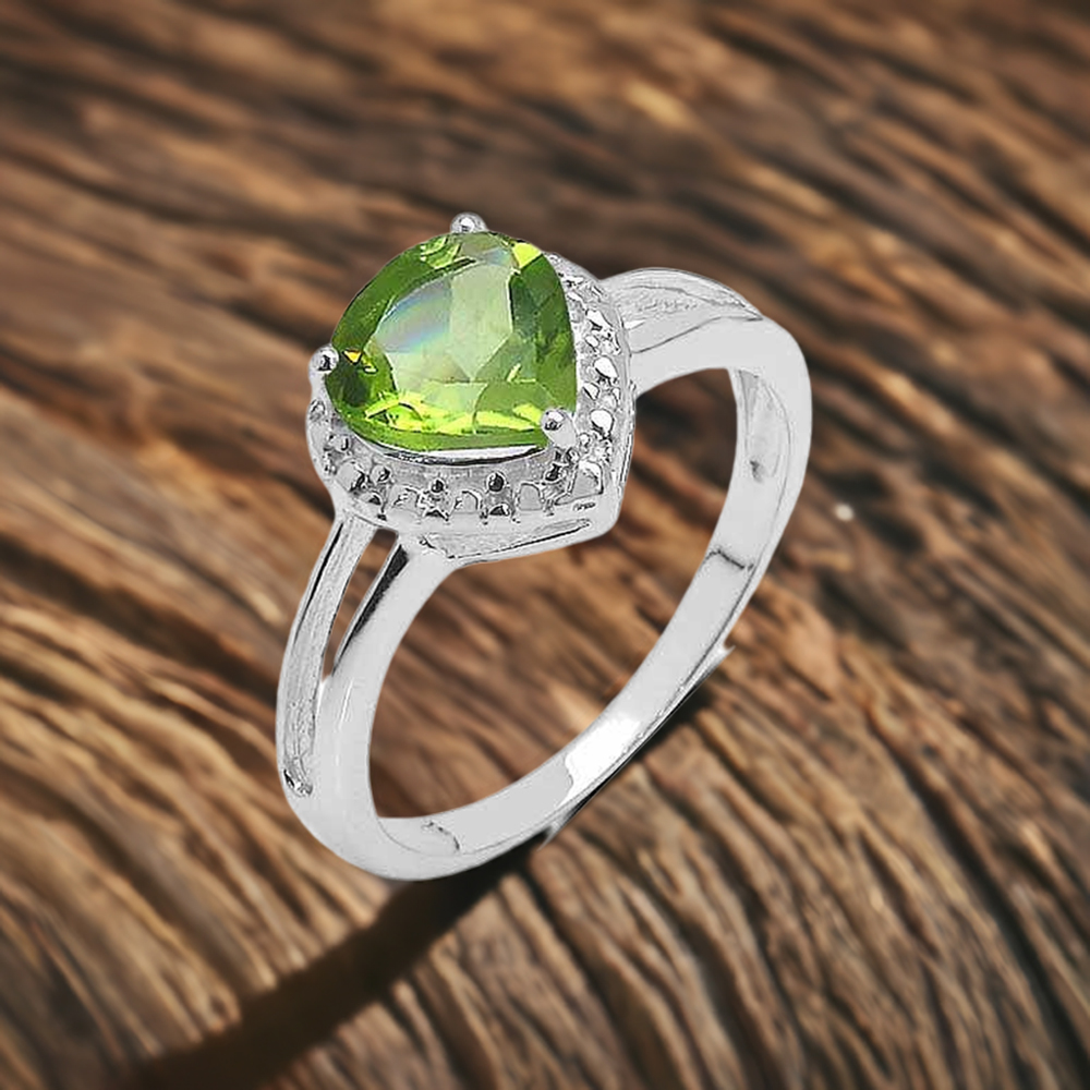 Sterling Silver Peridot August Birthstone Rings 925SR3282
