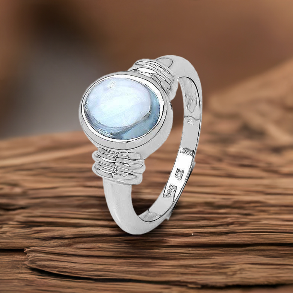 925 Sterling Silver Rings In Natural Blue Topaz Gemstone 925SR3292