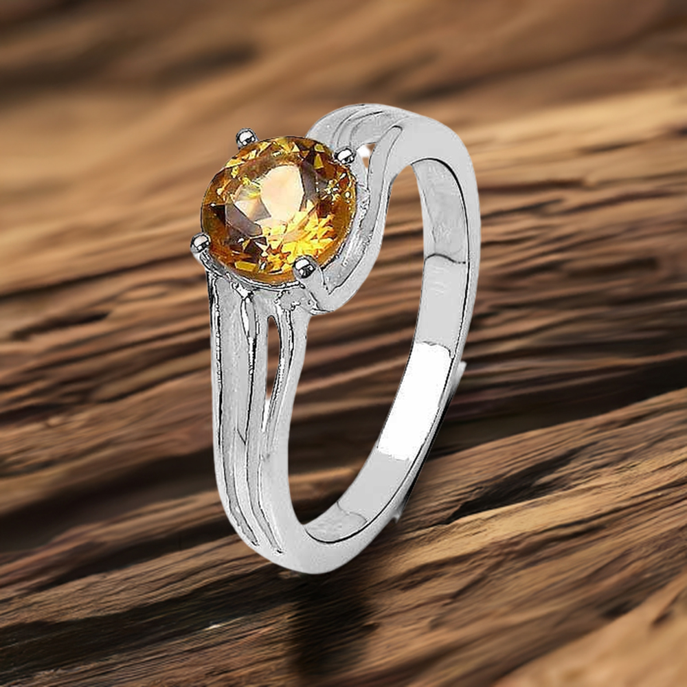 Citrine Birthstone Sterling Silver Rings 925SR3295