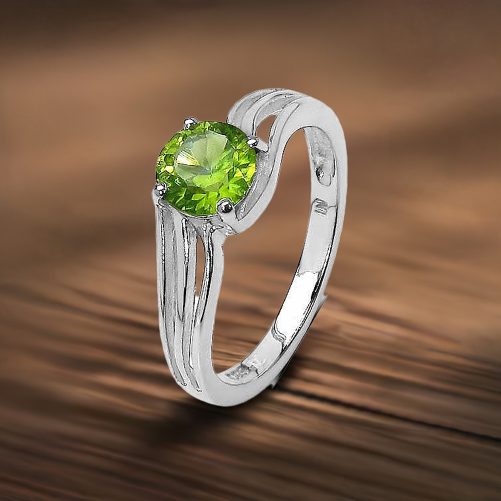 Natural Peridot August Birthstone Sterling Silver Rings 925SR3297