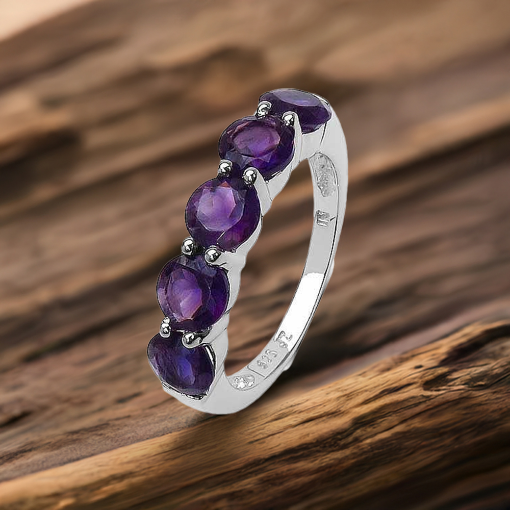 925 Sterling Silver Rings In Natural Amethyst Gemstone 925SR3298