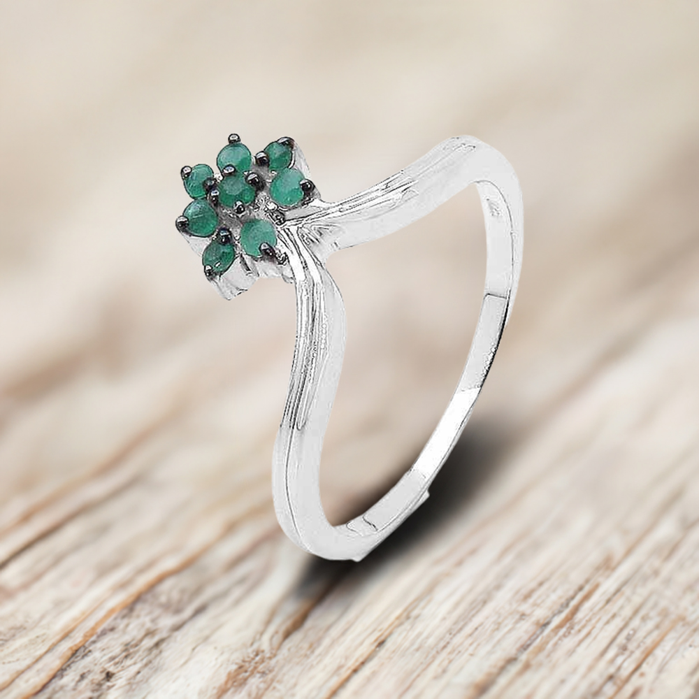 Semi Precious Green Onyx Gemstone Rings In 925 Sterling Silver Jewelry 925SR3302