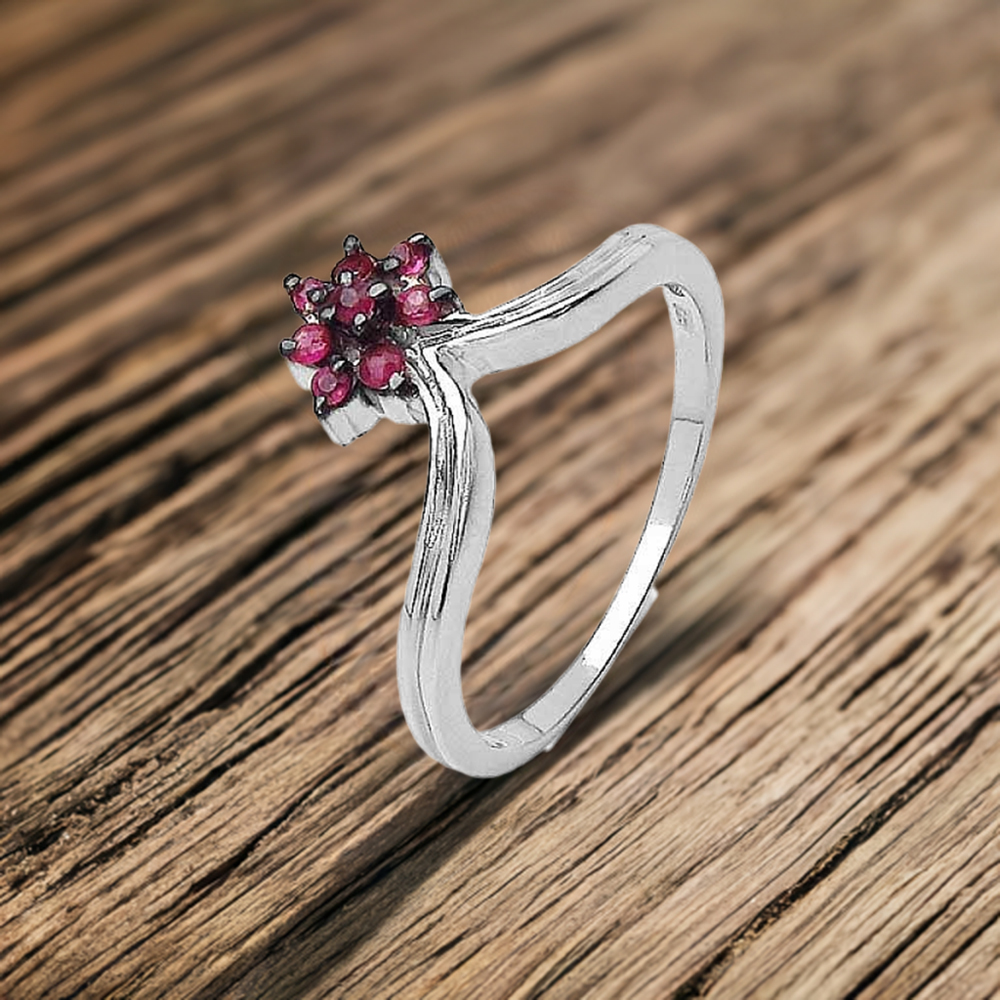 Genuine Dyed Ruby Gemstone Rings In 925 Sterling Silver Jewelry 925SR3303