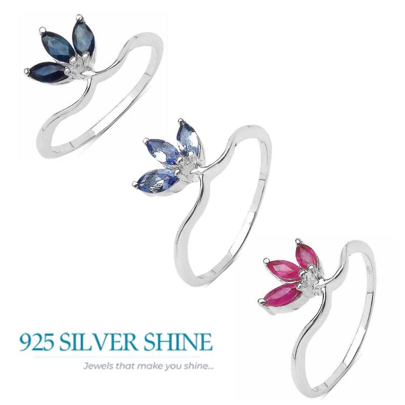 Semi Precious Dyed Ruby Gemstone Rings In 925 Sterling Silver Jewelry 925SR3305_2