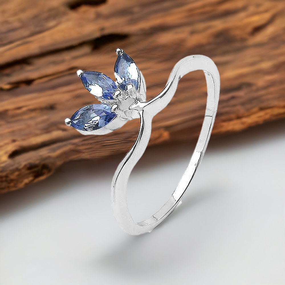 Genuine Tanzanite Gemstone Rings In 925 Sterling Silver Jewelry 925SR3306