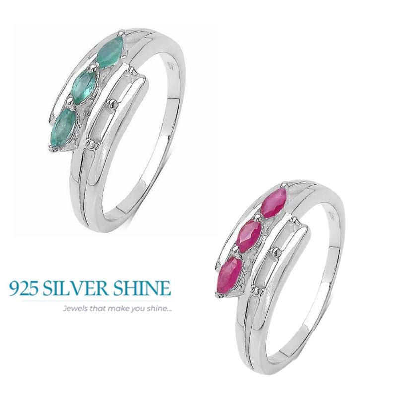 Genuine Dyed Ruby Gemstone Rings In 925 Sterling Silver Jewelry 925SR3312_1