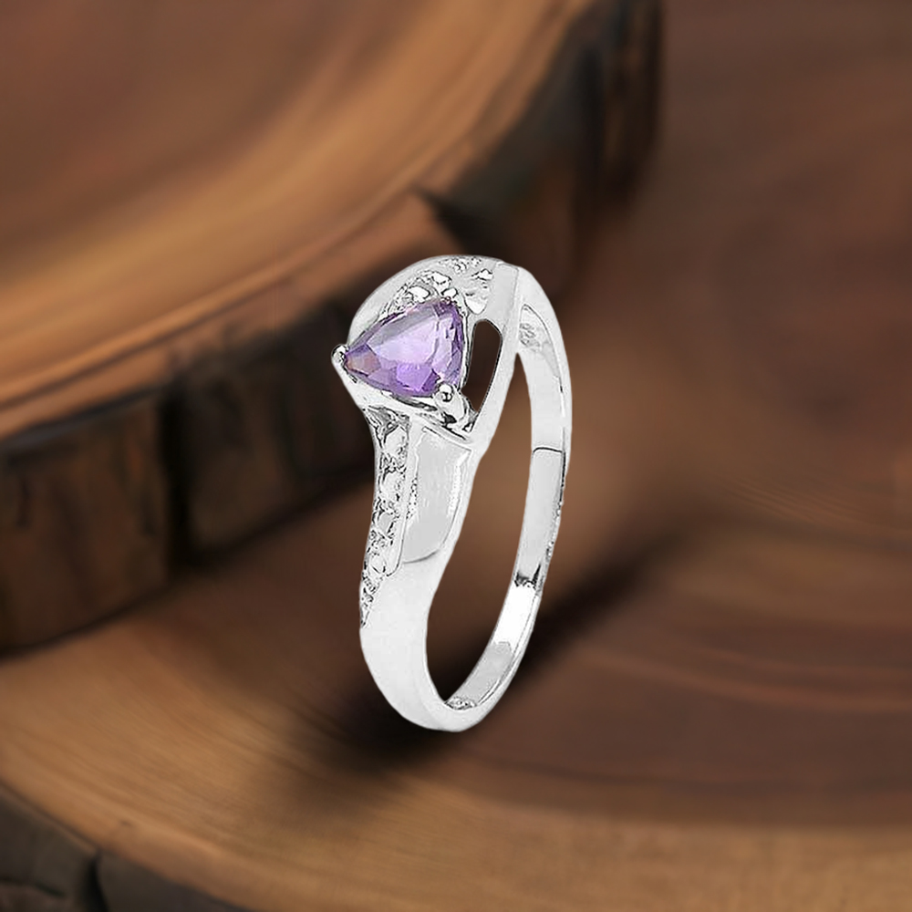Natural Amethyst Silver Rings Jewelry 925SR3314