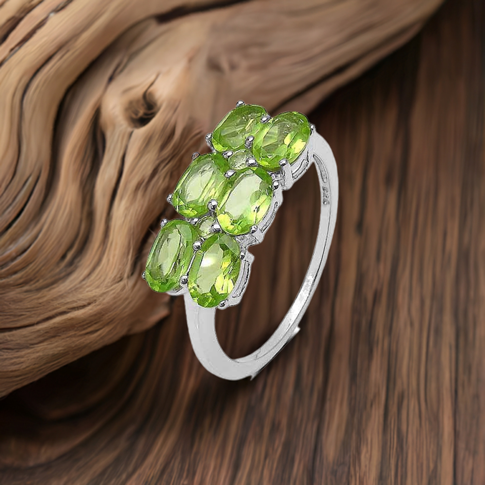 925 Sterling Silver Rings In Peridot Gemstone Jewelry 925SR3315