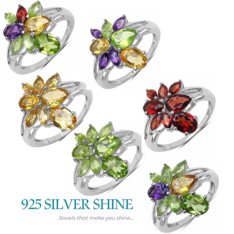 925 Sterling Silver Rings In Multi Gemstone Jewelry 925SR3325_2