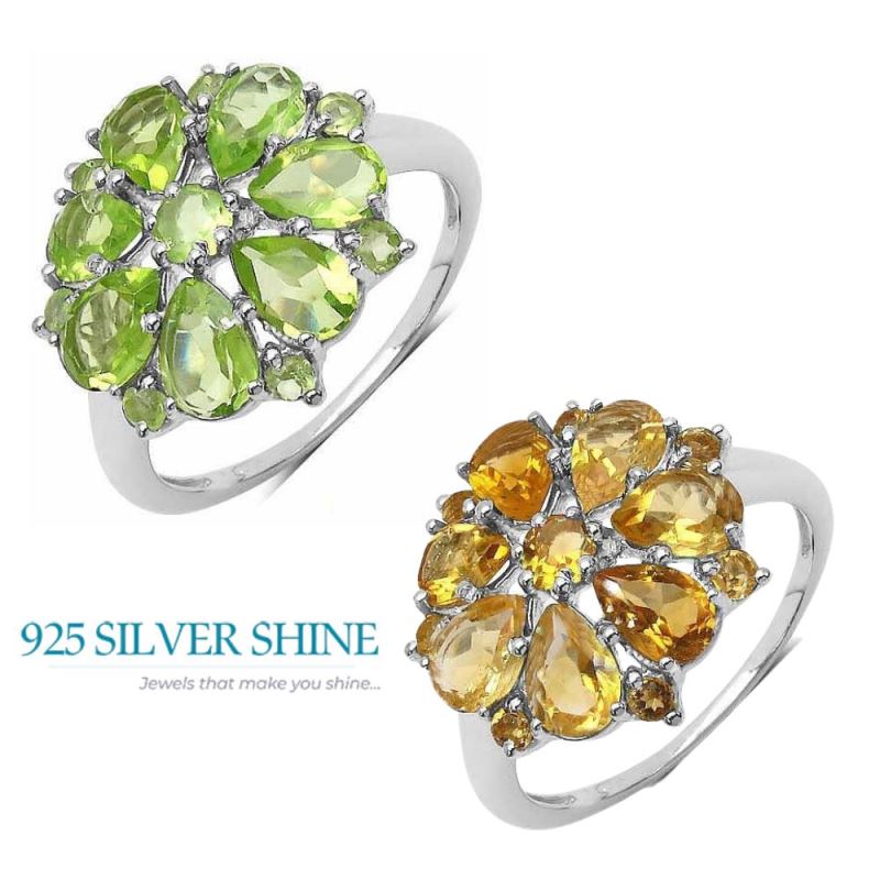 925 Sterling Silver Handmade Rings In Citrine Gemstone Jewelry 925SR3330_3