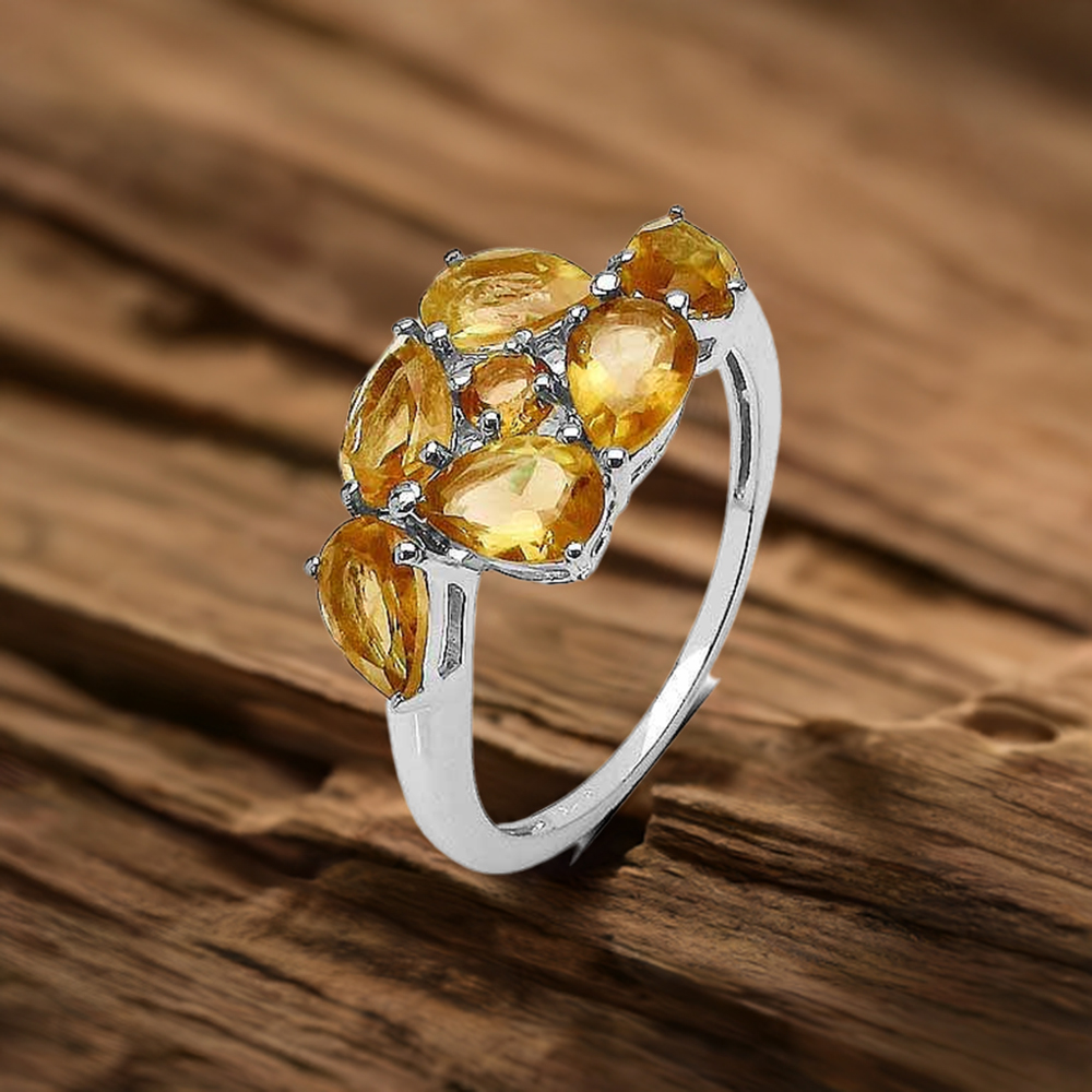 925 Sterling Silver Rings In Citrine Gemstone Jewelry 925SR3333
