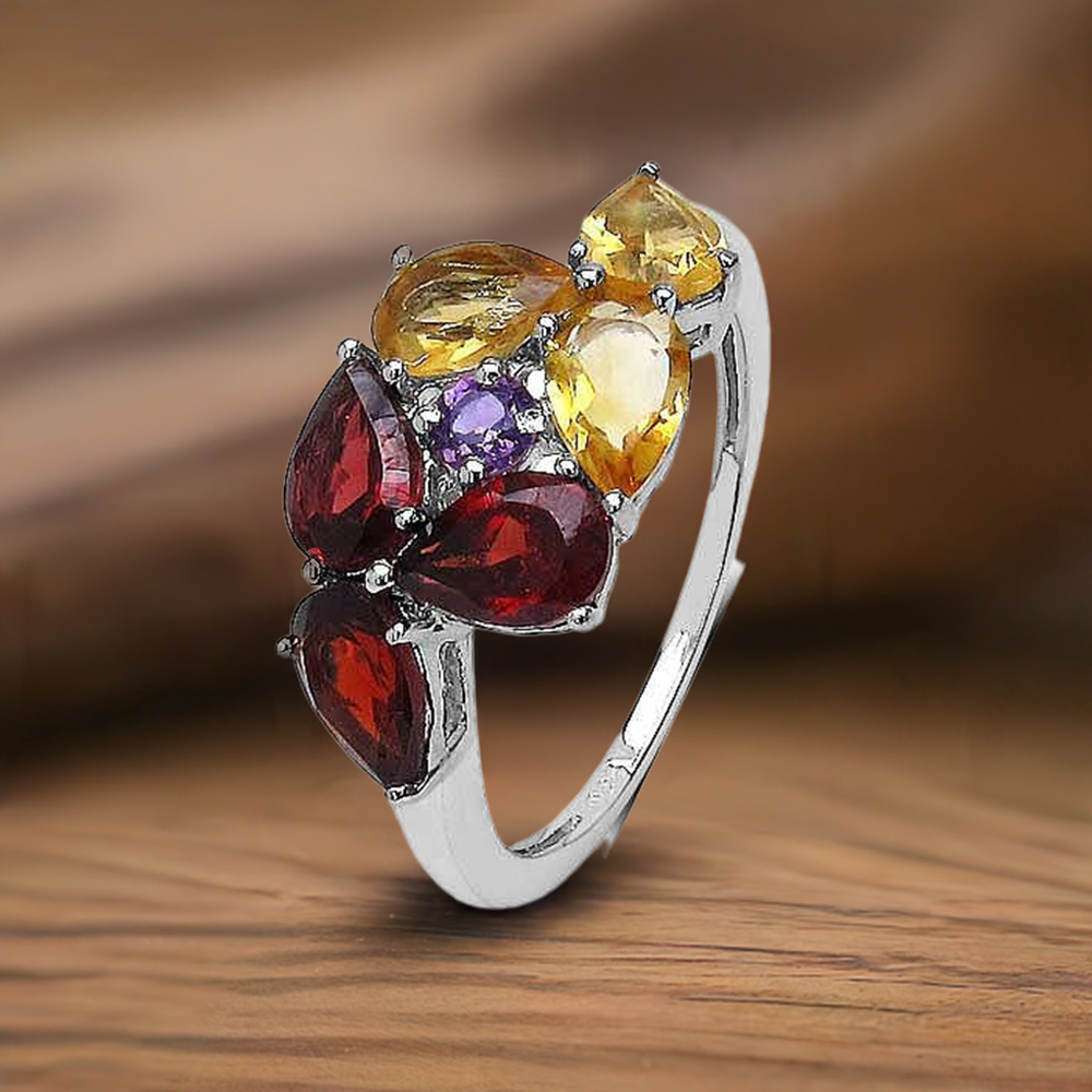 925 Sterling Silver Rings In Multi Gemstone Jewelry 925SR3334