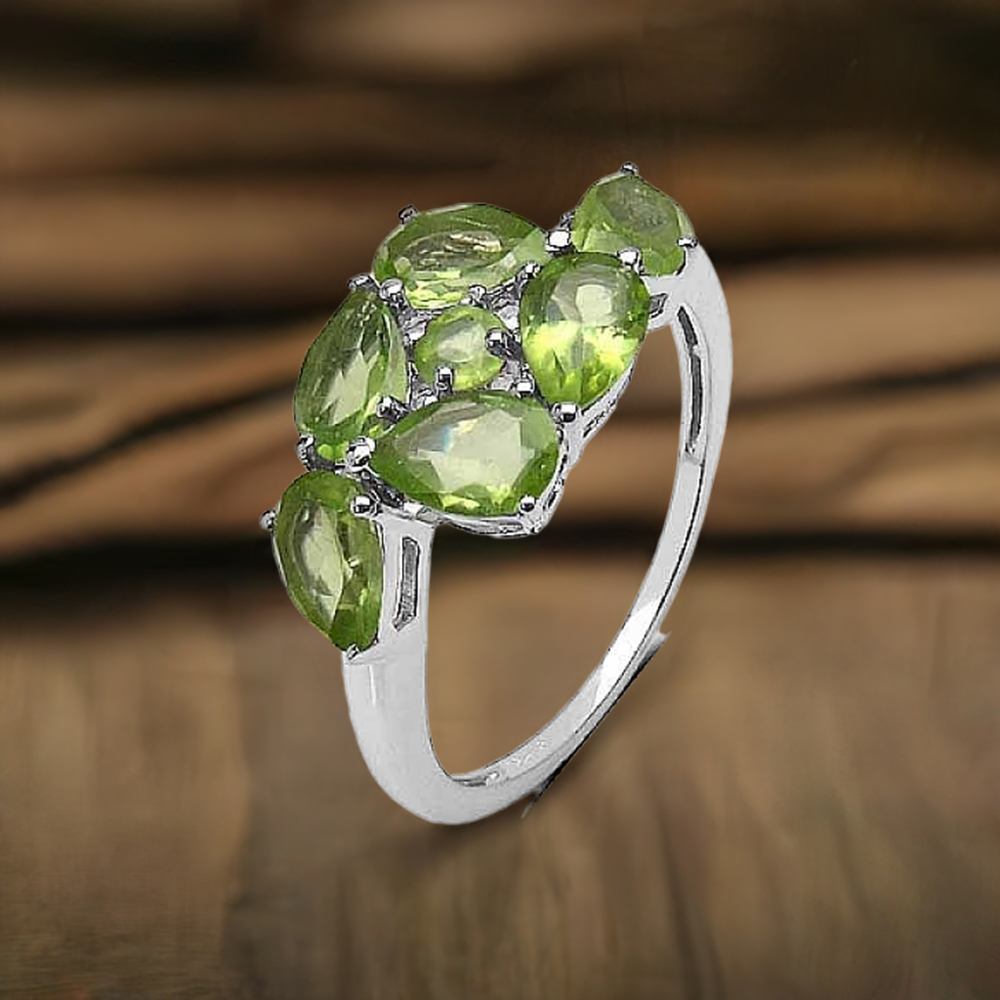 925 Sterling Silver Rings In Peridot Gemstone Jewelry 925SR3335