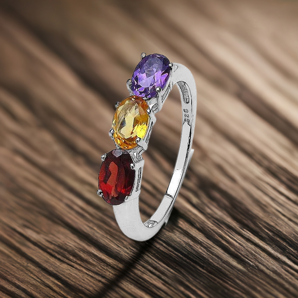 925 Sterling Silver Rings In Multi Gemstone Jewelry 925SR3336