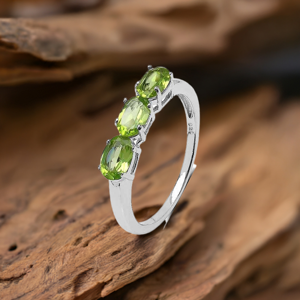 925 Sterling Silver Handmade Rings In Peridot Gemstone Jewelry 925SR3337