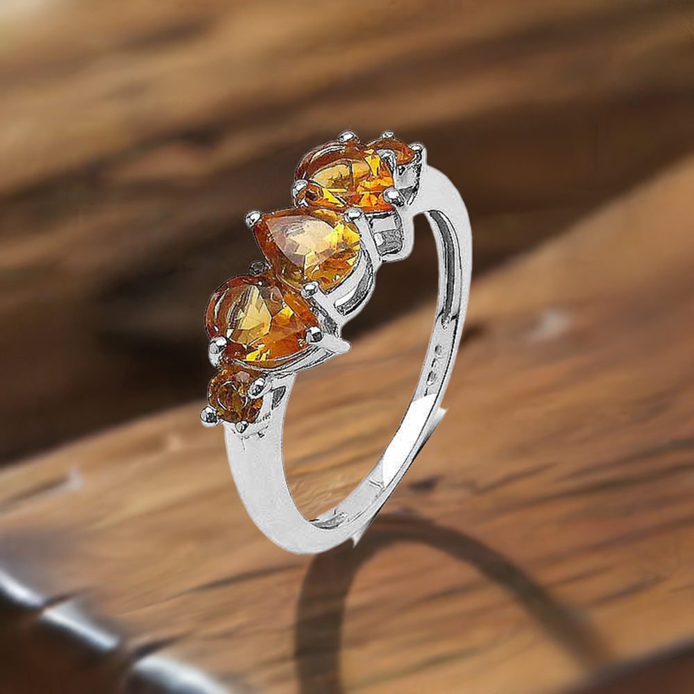 925 Sterling Silver Handmade Rings In Citrine Gemstone Jewelry 925SR3343