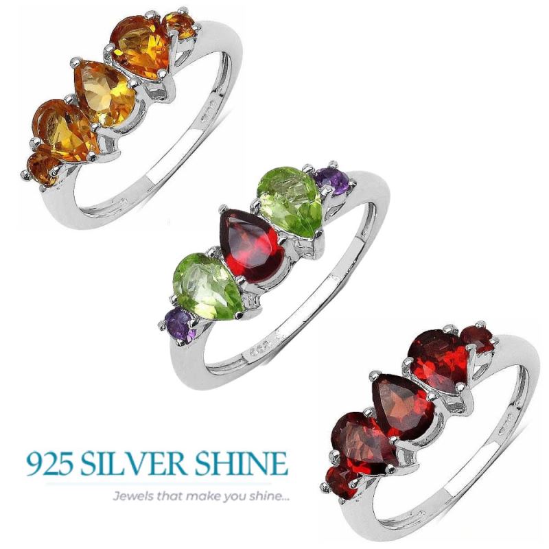 925 Sterling Silver Handmade Rings In Citrine Gemstone Jewelry 925SR3343_3