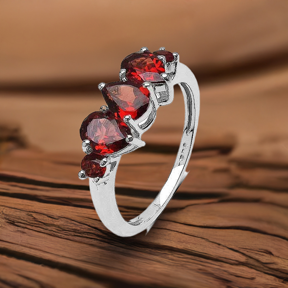 925 Sterling Silver Handmade Rings In Garnet Gemstone Jewelry 925SR3344