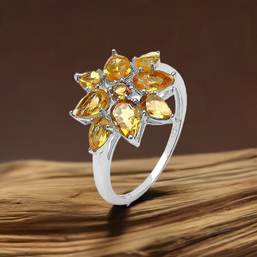 Natural Citrine Gemstone Rings In Fine 925 Sterling Silver 925SR3362