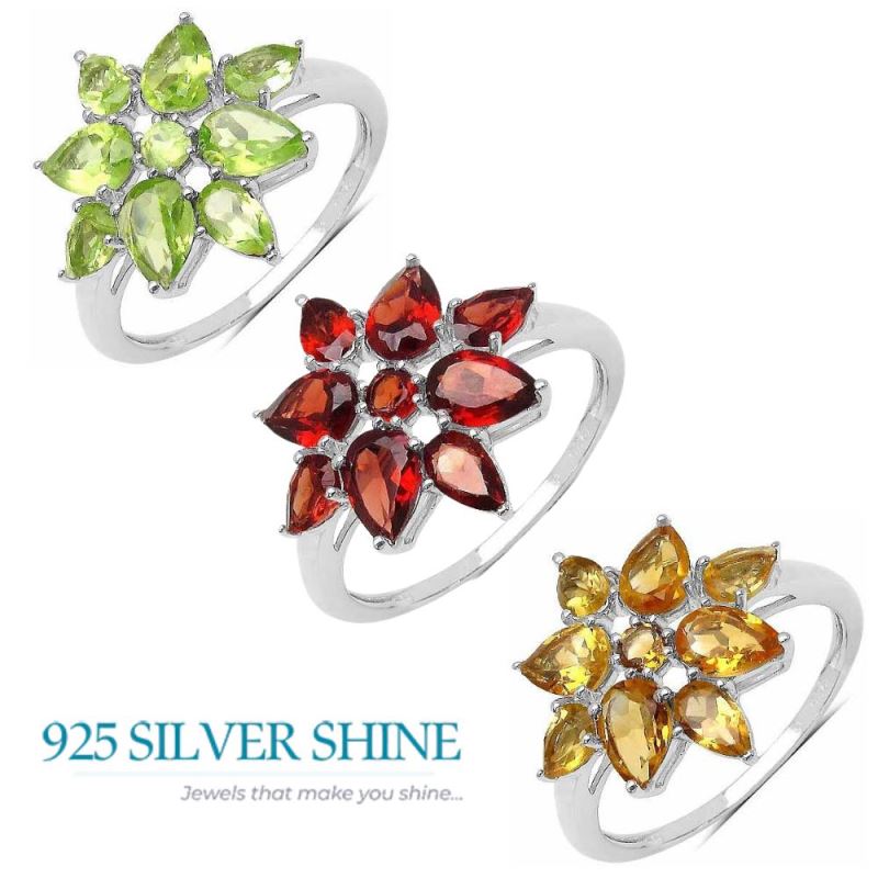 Natural Citrine Gemstone Rings In Fine 925 Sterling Silver 925SR3362_3