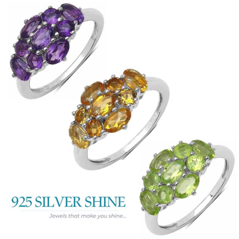 925 Sterling Silver Rings In Semi Precious Peridot Gemstone 925SR3369_3