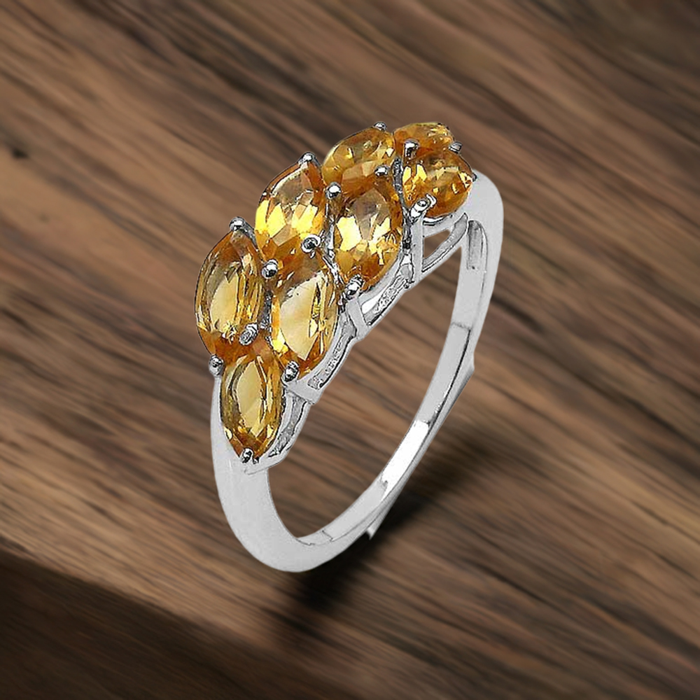 925 Sterling Silver Rings In Genuine Citrine Gemstone 925SR3370
