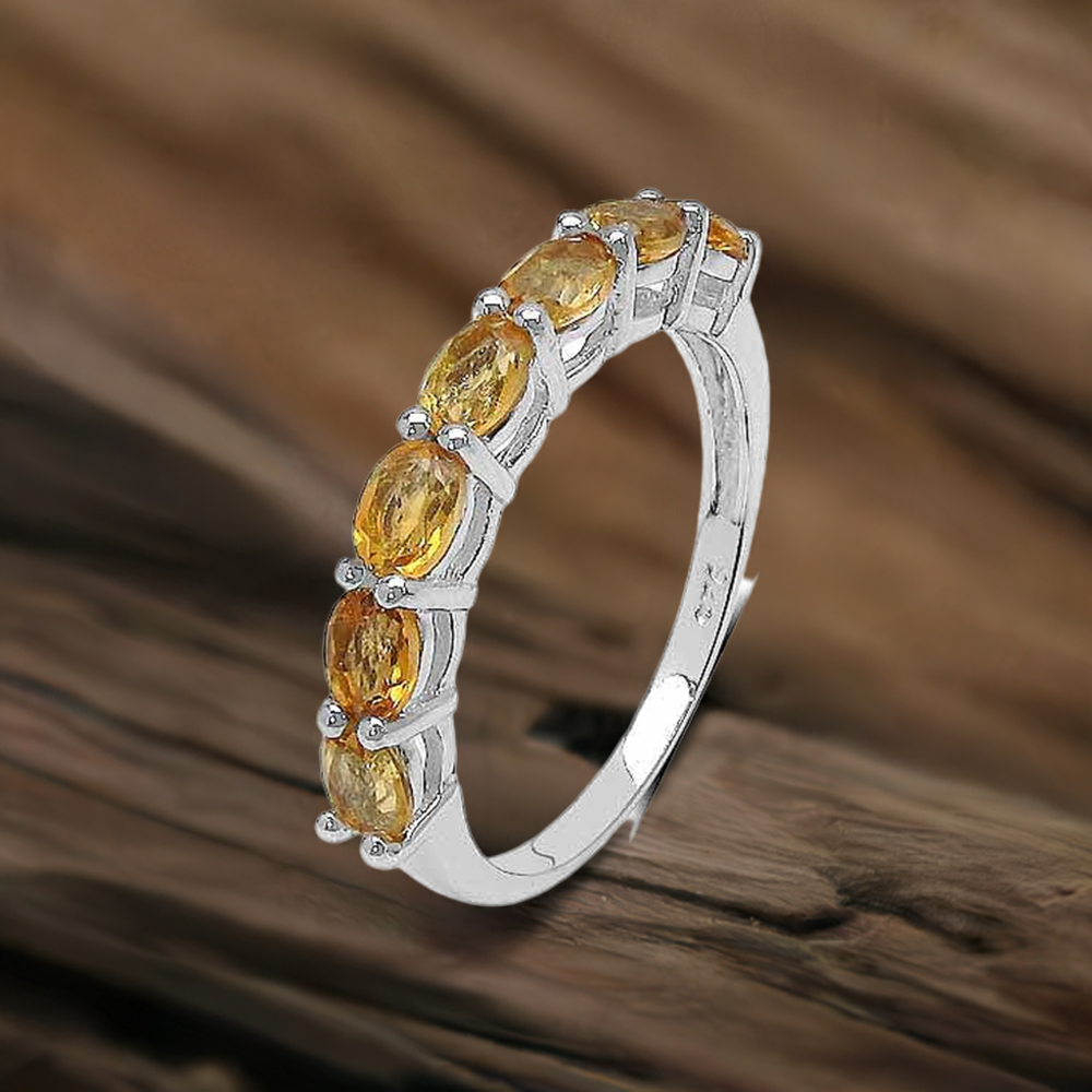 925 Sterling Silver Rings In Semi Precious Citrine Gemstone 925SR3372