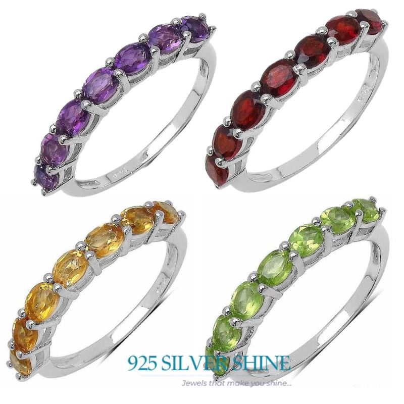 925 Sterling Silver Rings In Genuine Garnet Gemstone 925SR3373_3
