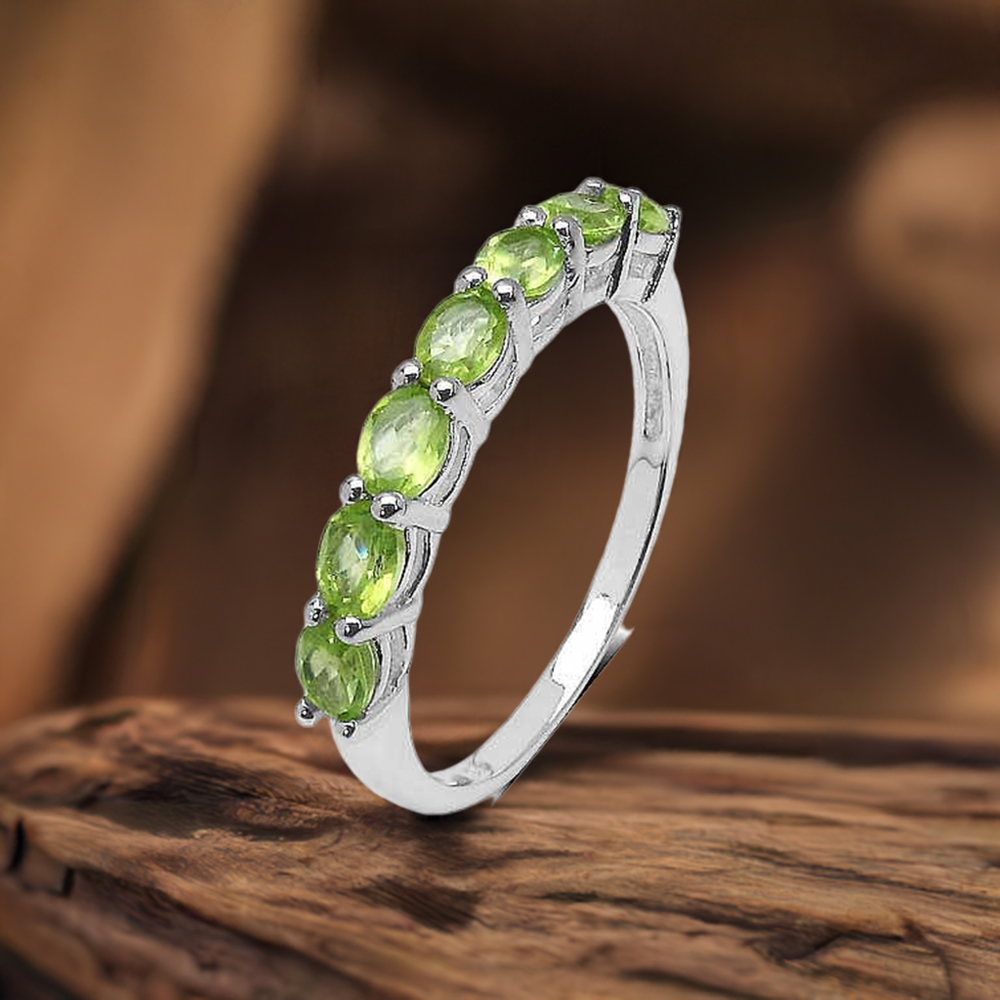 925 Sterling Silver Rings In Natural Peridot Gemstone 925SR3374