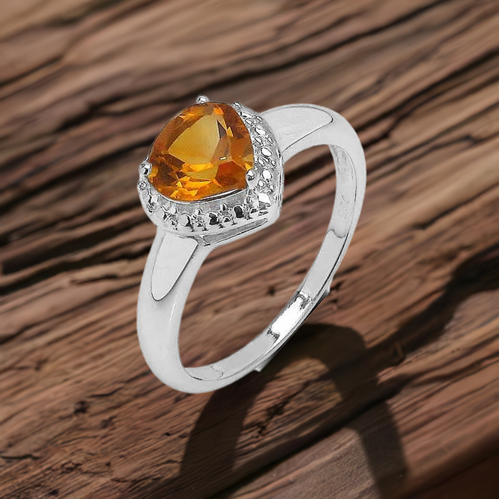 Citrine Cut Stone Sterling Silver Rings 925SR3375