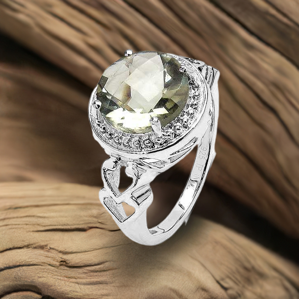 Green Amethyst Sterling Silver Rings 925SR3377