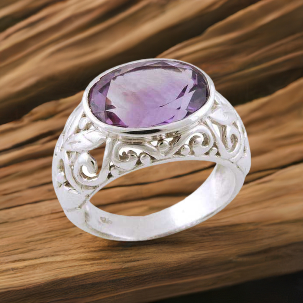 Sterling Silver Amethyst Gemstone Rings 925SR3395