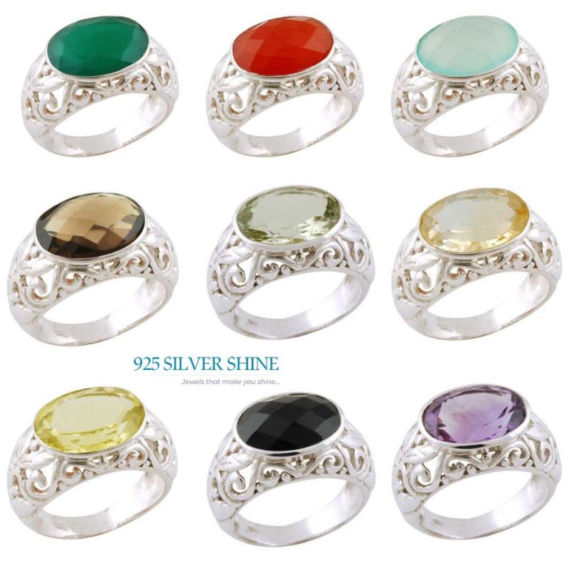 925 Sterling Silver Handmade Rings In Lemon Quartz Gemstone Jewelry 925SR3396_2