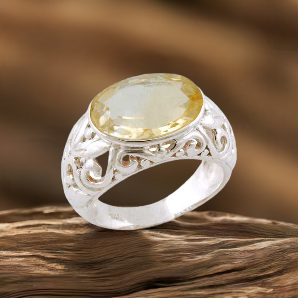 Sterling Silver Citrine Birthstone Rings 925SR3397