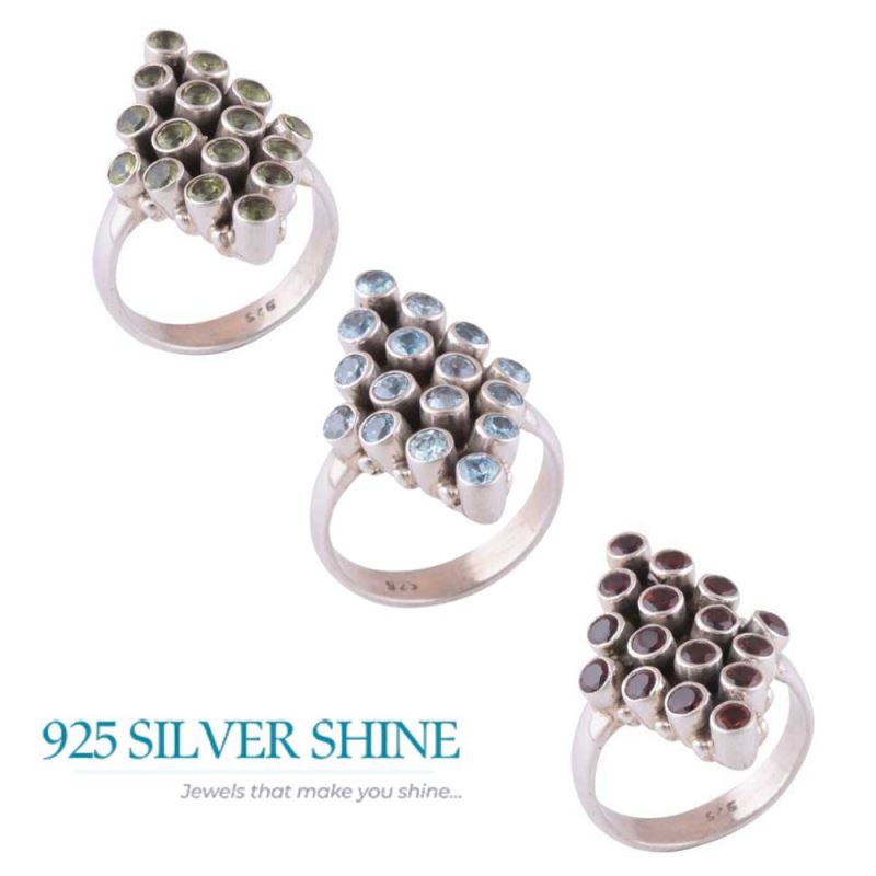 925 Sterling Silver Rings In Garnet Gemstone Jewelry 925SR3404_2