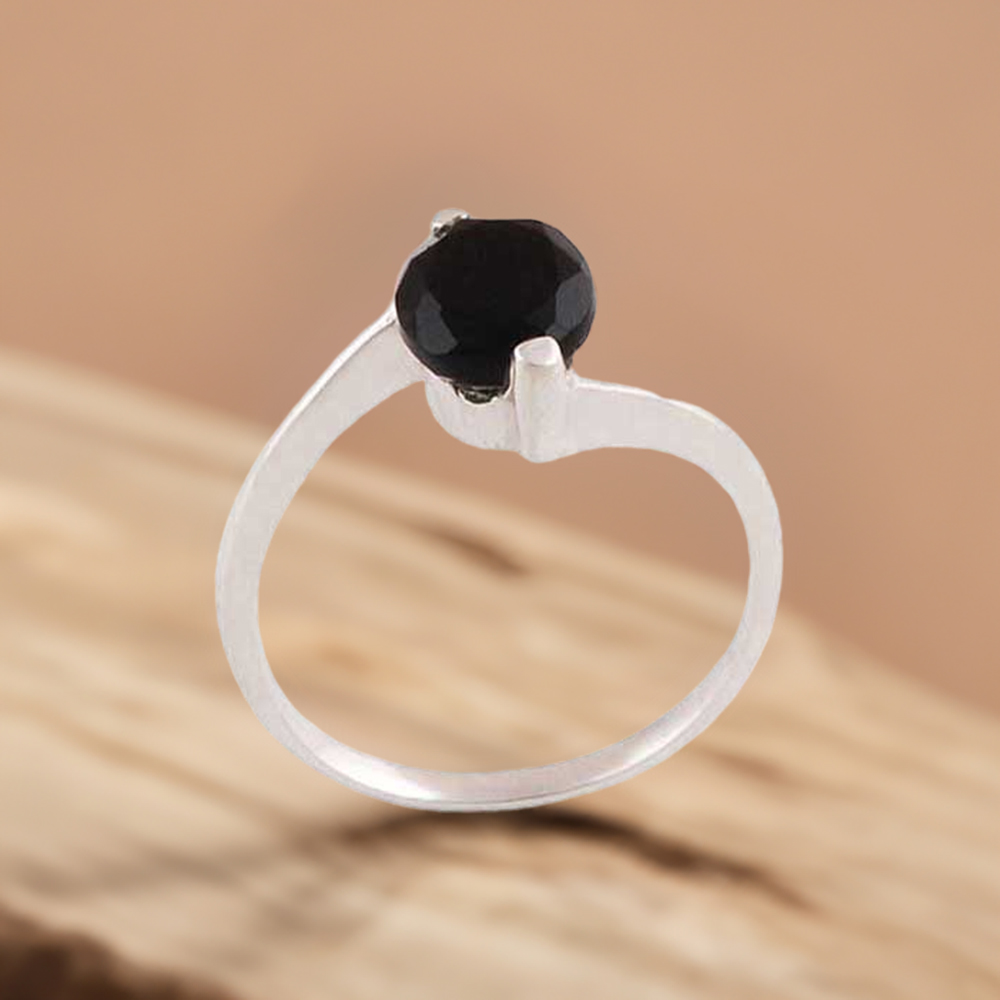 925 Sterling Silver Handmade Rings In Black Onyx Gemstone Jewelry 925SR3418