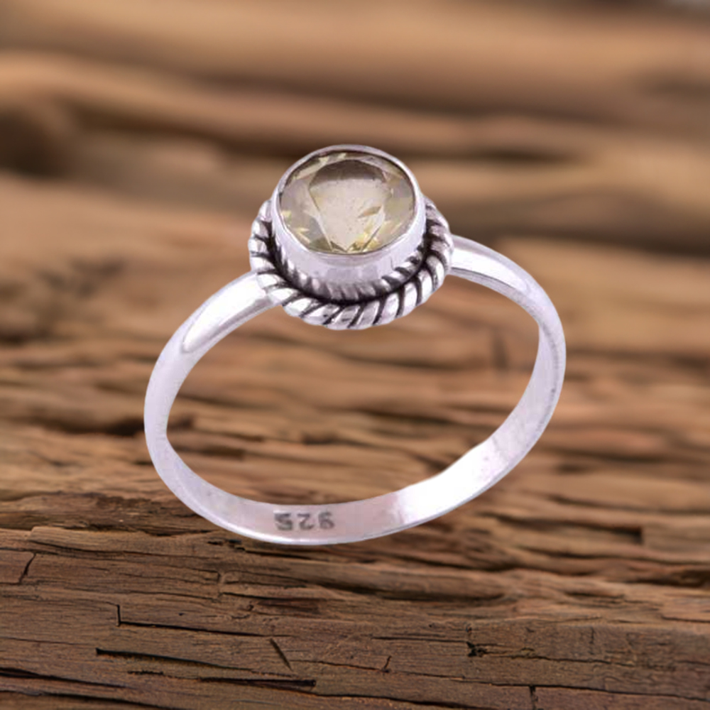 Sterling Silver Citrine Wedding Rings 925SR3421