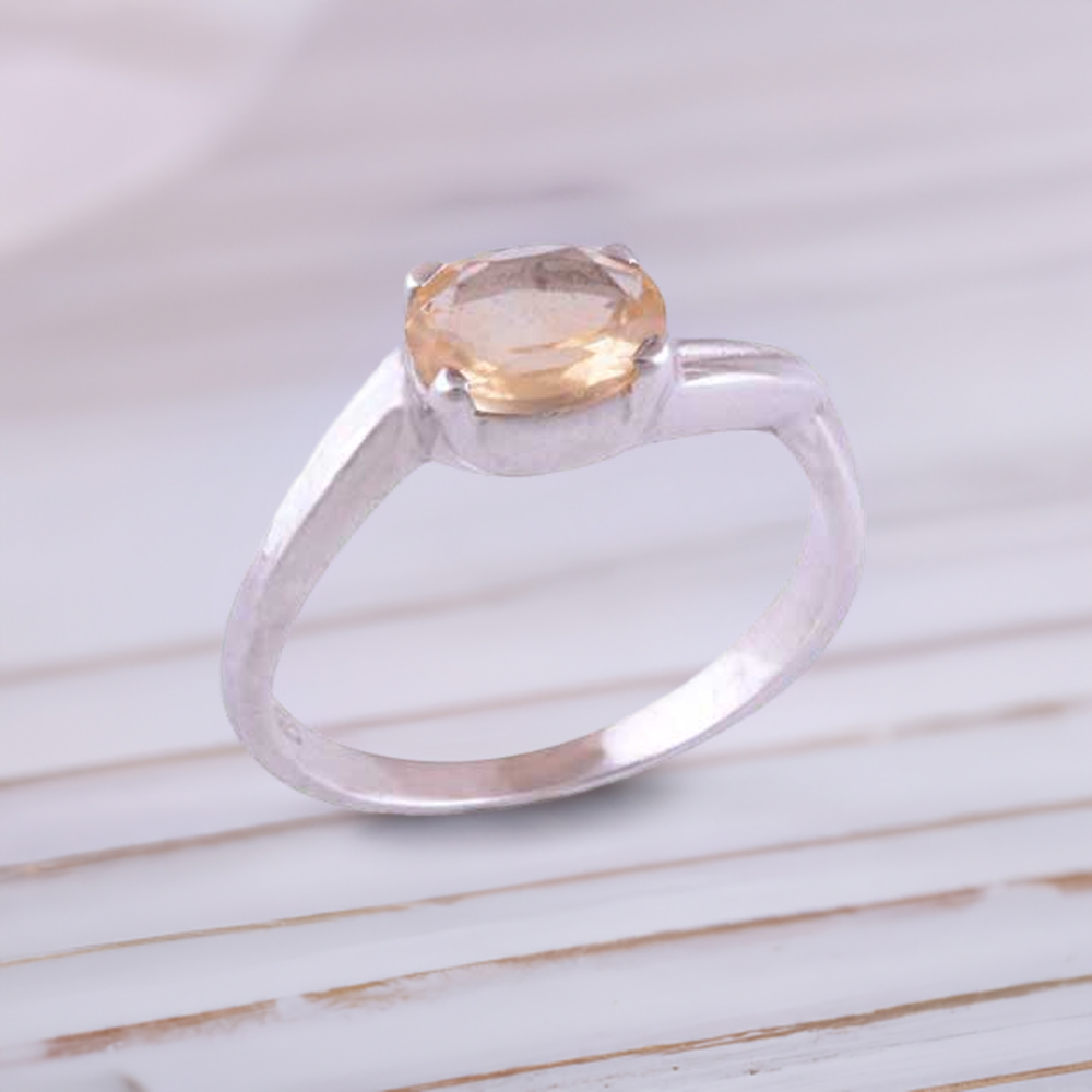 Sterling Silver Citrine November Birthstone Rings 925SR3434