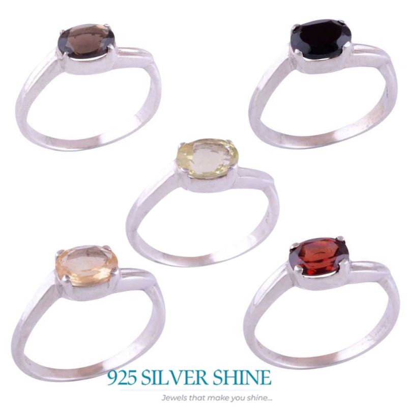 Natural Lemon Quartz Gemstone Rings In 925 Sterling Silver 925SR3435_2