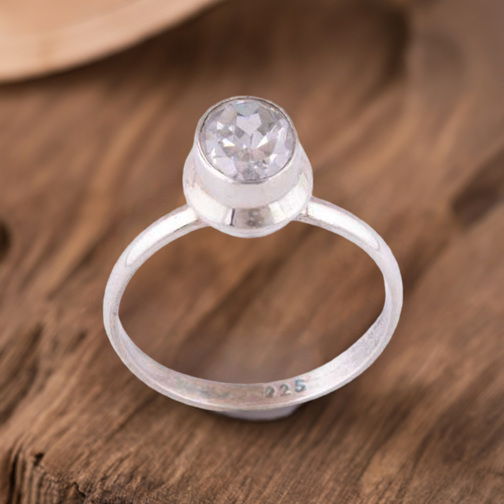 Natural Crystal Gemstone Rings In Fine 925 Sterling Silver 925SR3441
