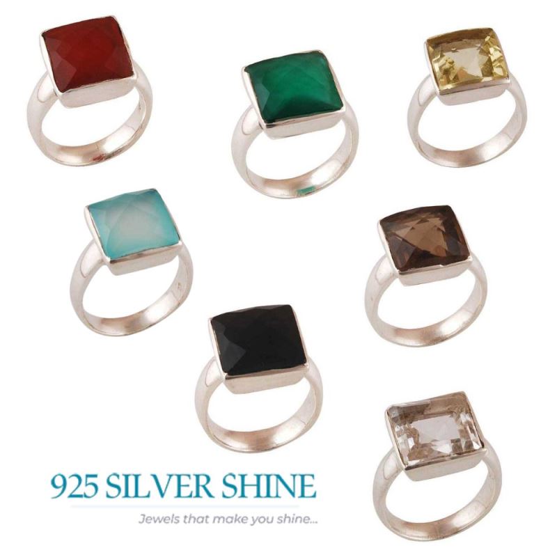 Crystal Gemstone Rings In 925 Sterling Silver Jewelry 925SR3462_2