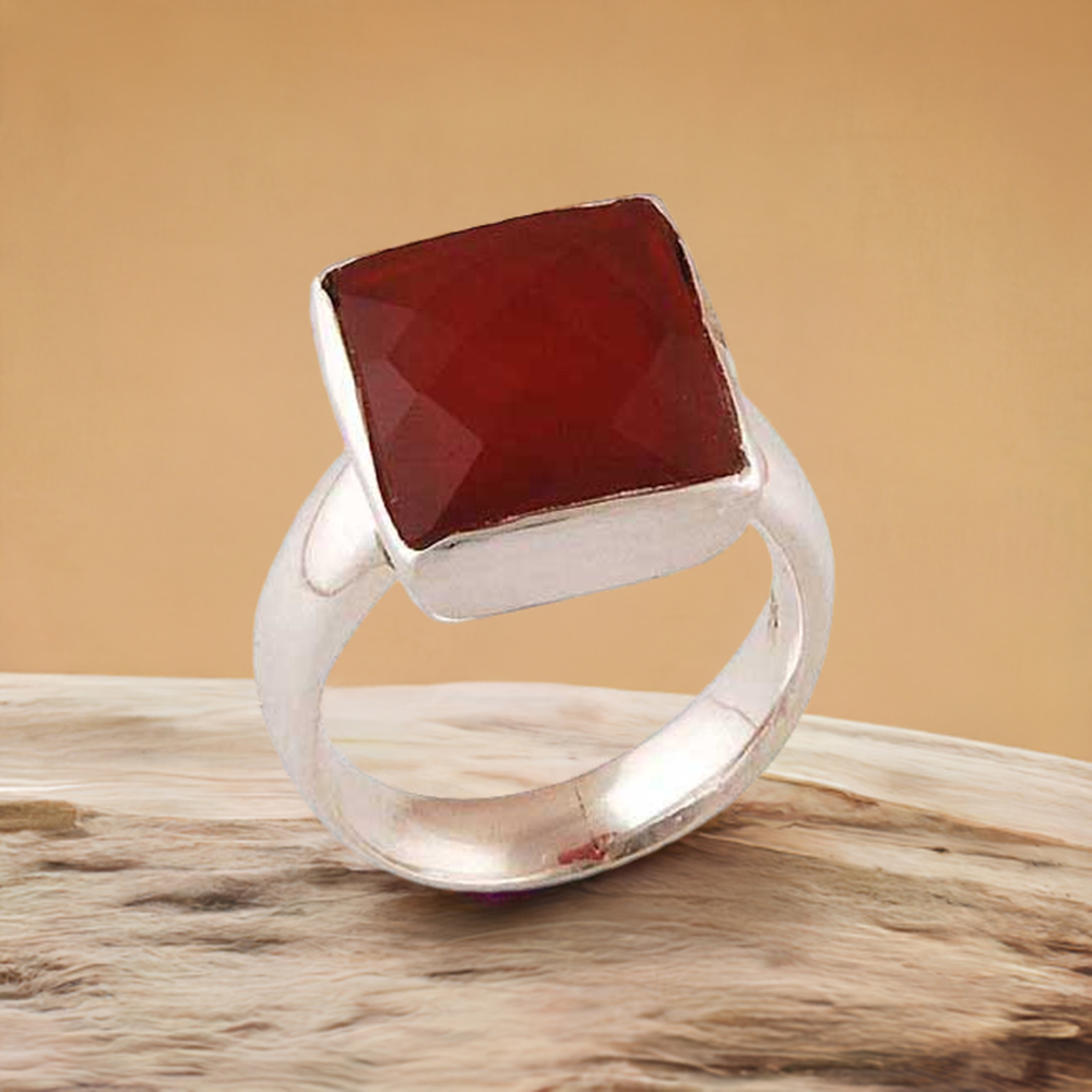 Natural Carnelian Gemstone Rings In 925 Sterling Silver Jewelry 925SR3465