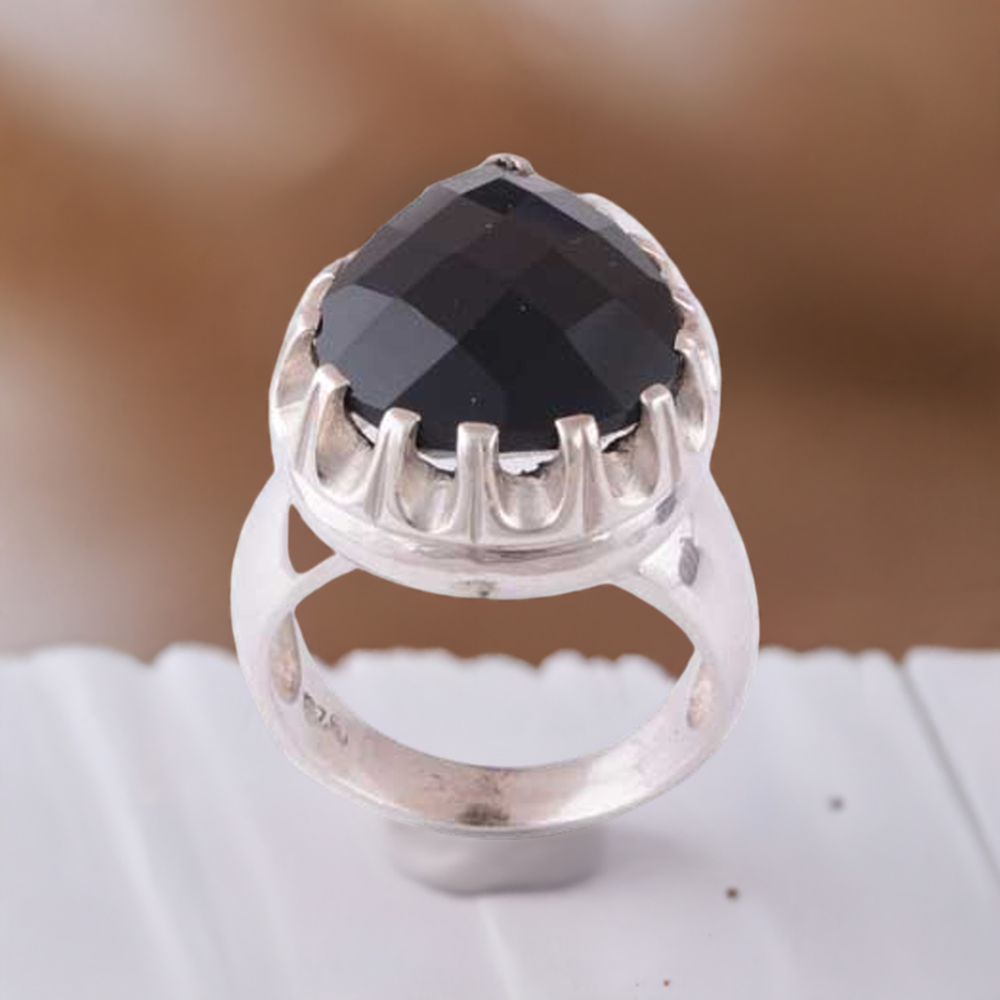 925 Sterling Silver Handmade Rings In Smoky Quartz Gemstone Jewelry 925SR3474
