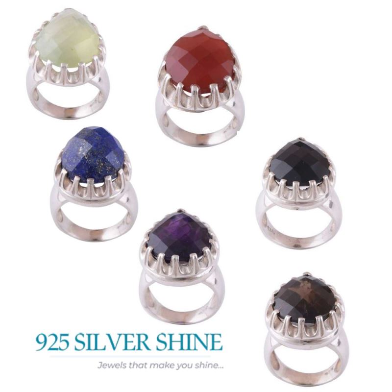 February Birthstone Amethyst Silver Rings 925SR3475_2