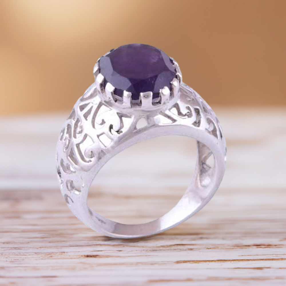 Sterling Silver Amethyst Cut Stone Rings 925SR3480