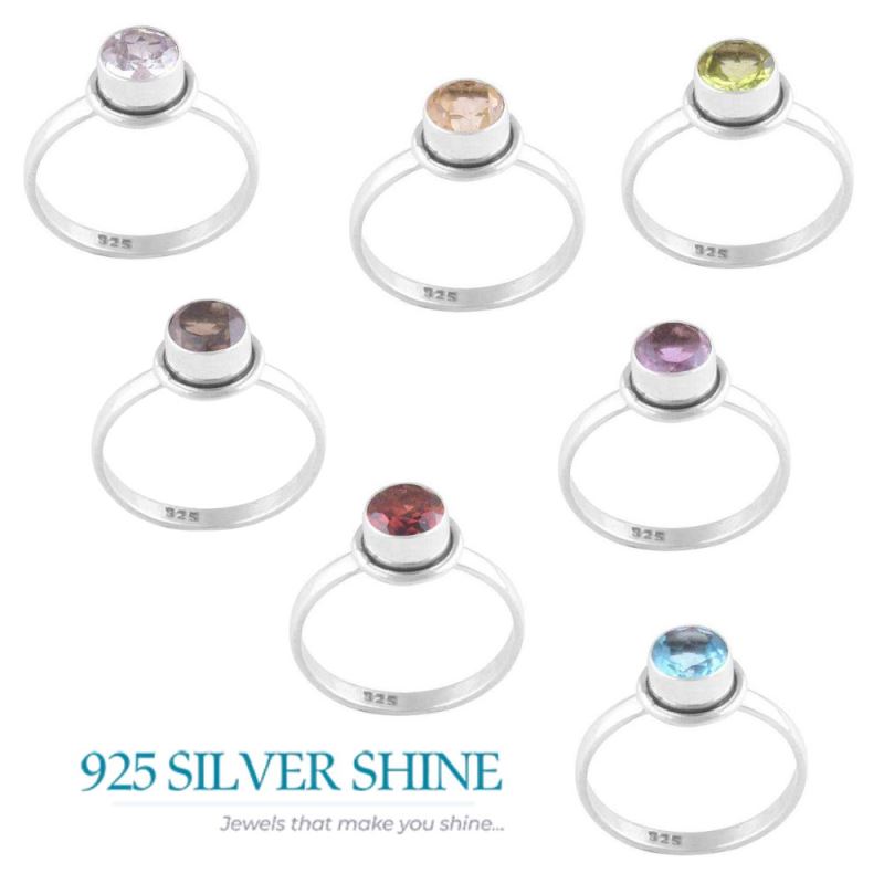 Handmade Single Stone Citrine Sterling Silver Rings 925SR3494_2