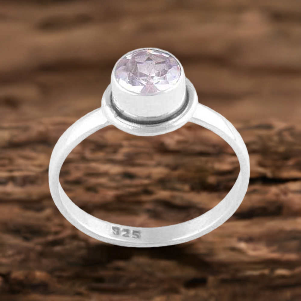 925 Sterling Silver Handmade Rings In Crystal Gemstone Jewelry 925SR3496